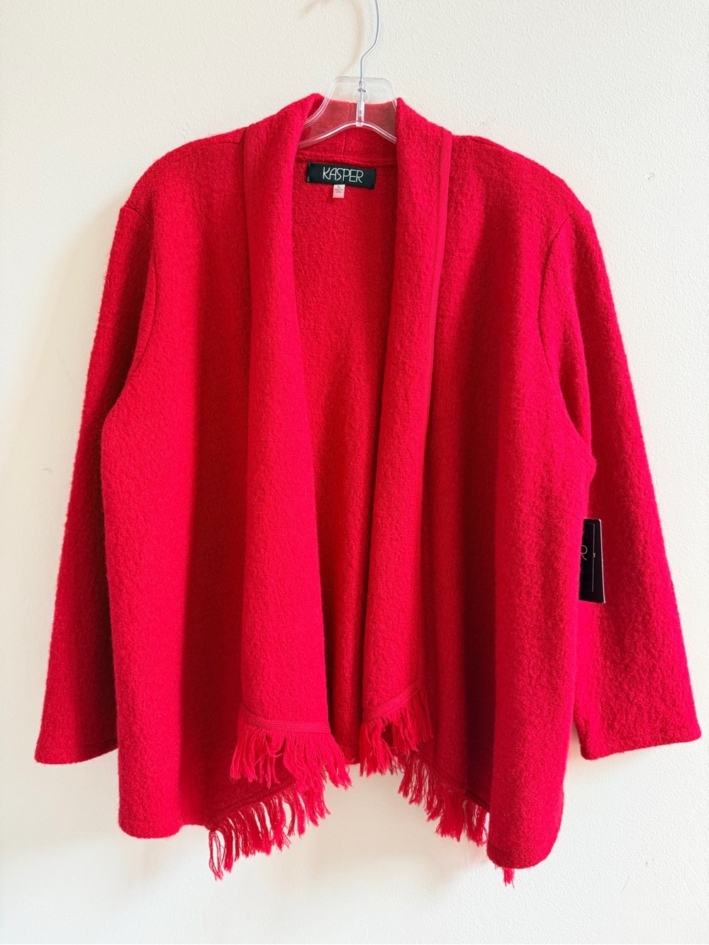 Kasper Boiled Wool Open Front Blazer Jacket Size XL
Red